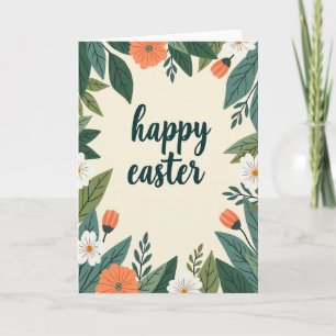 Floral Happy Easter Wishes Card