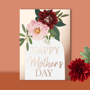 Floral Happy Mother’s Day Gold Foil Holiday Card