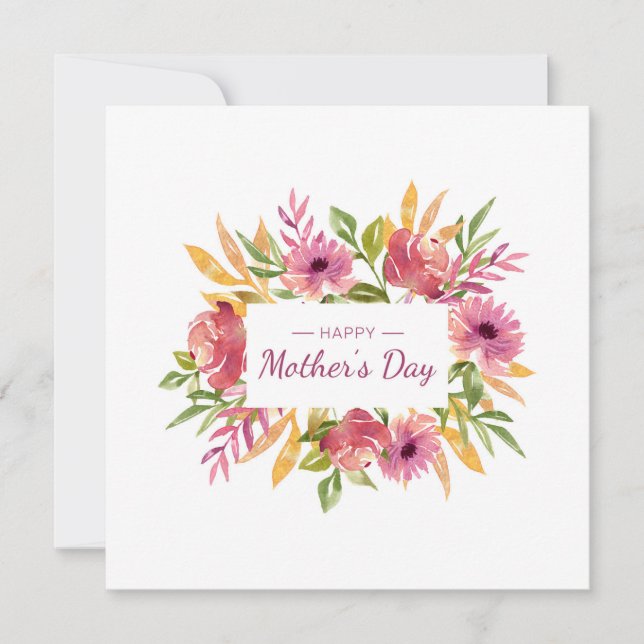 Floral Happy Mother's Day Card (Front)
