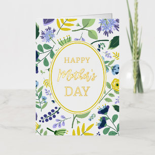 Floral Happy Mother's Day  Foil Greeting Card