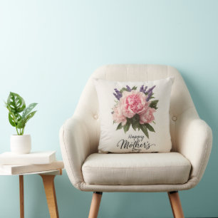 Floral "Happy Mother's Day" Greeting Cushion