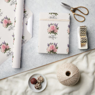 Floral "Happy Mother's Day" Greeting Wrapping Paper