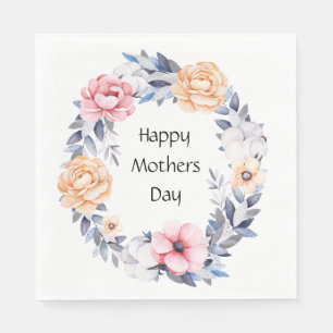 Floral Happy Mothers Day Napkin