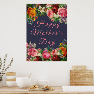 Floral Happy Mother's Day Poster Decoration