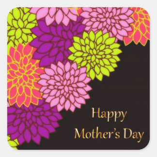 Floral Happy Mothers Day Square Sticker