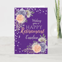 Floral Happy Retirement Peony Rose Purple
