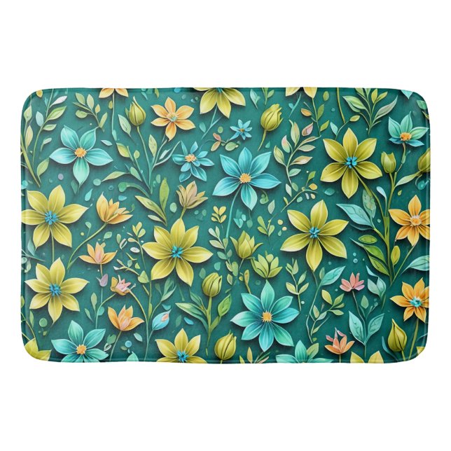 Floral Harmony Bath Mat (Front)