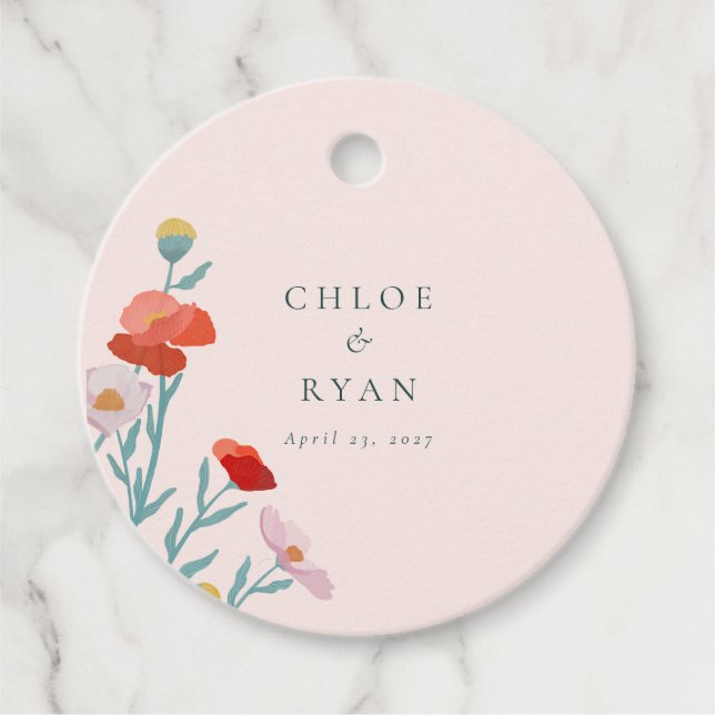 Floral Harmony Favour Tags (Front)