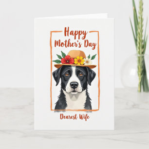 Floral Hat Dog Mothers Card