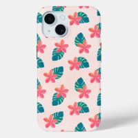 Floral Hawaiian Pattern Pink Watercolor Plumeria