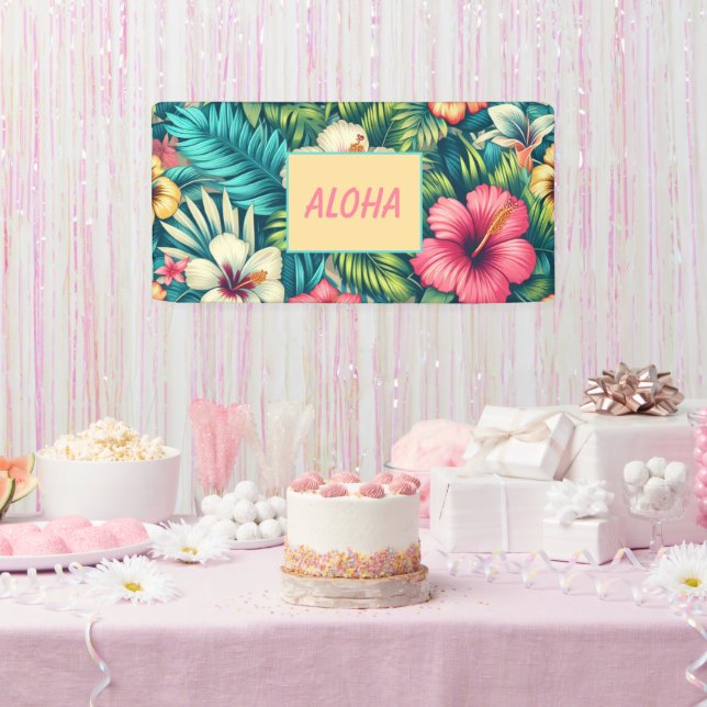 Floral Hawaiian/tropical Banner (Party)