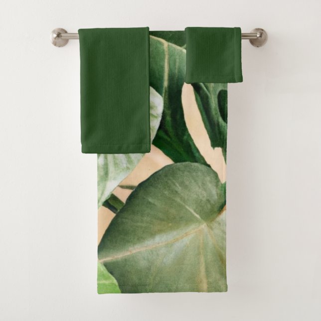 Floral/Hawaiian/Tropical leaf Bath Towel Set (Insitu)
