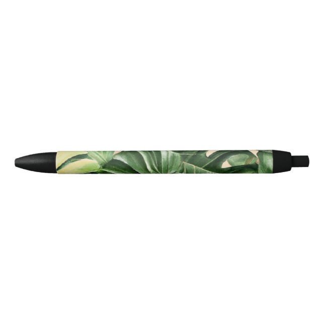 Floral/Hawaiian/Tropical leaf Blue Ink Pen (Front)