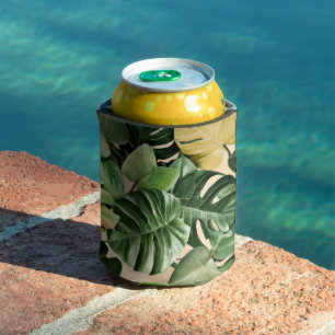 Floral/Hawaiian/Tropical leaf Can Cooler