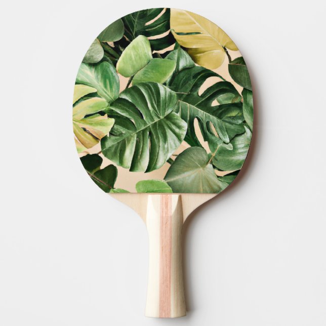 Floral/Hawaiian/Tropical leaf Ping Pong Paddle (Front)