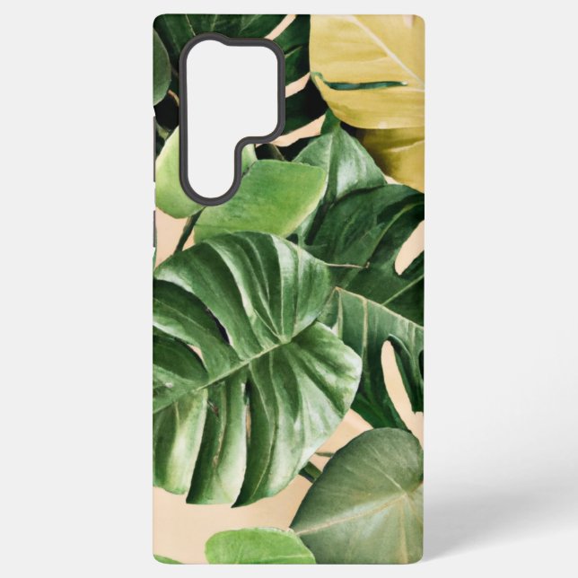 Floral/Hawaiian/Tropical leaf Samsung Galaxy S22 Ultra Case (Back)