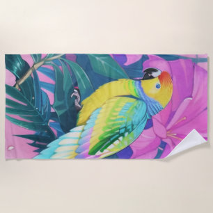 Floral/Hawaiian/Tropical/parrot Beach Towel