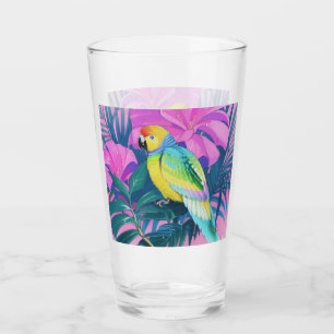 Floral/Hawaiian/Tropical/parrot Glass