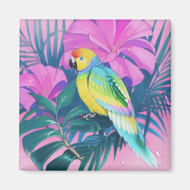 Floral/Hawaiian/Tropical/parrot  Magnet (Front)