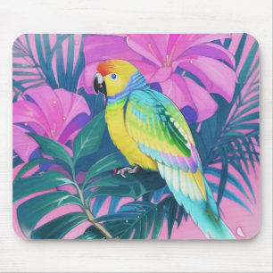 Floral/Hawaiian/Tropical/parrot Mouse Pad