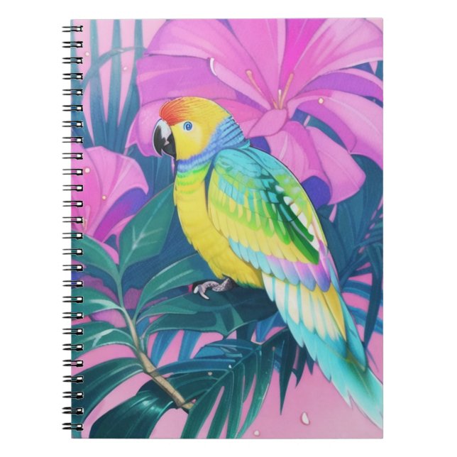 Floral/Hawaiian/Tropical/parrot  Notebook (Front)