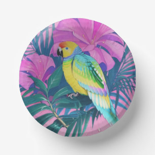 Floral/Hawaiian/Tropical/parrot Paper Plate