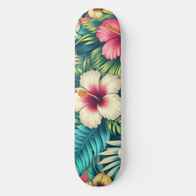 Floral Hawaiian/tropical Skateboard (Front)