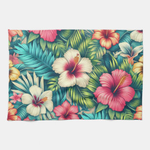 Floral Hawaiian/tropical Tea Towel