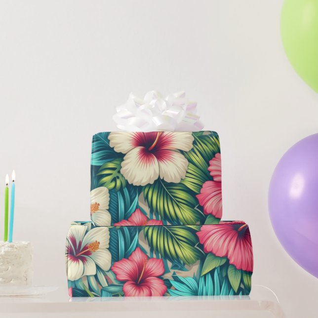 Floral Hawaiian/tropical Wrapping Paper (Party Gifts)