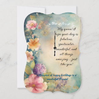 "Floral Haze Birthday Bliss"Greeting Card