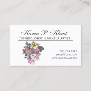 Floral Head Spring-Maid  Makeup Artist Appointment Card