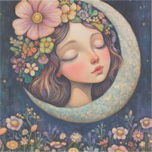 Floral Headdress & Crescent Moon