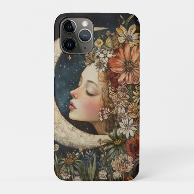 Floral Headdress & Crescent Moon 2 Case-Mate iPhone Case (Back)