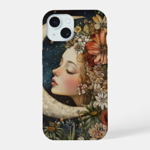 Floral Headdress & Crescent Moon 2 iPhone 15 Case