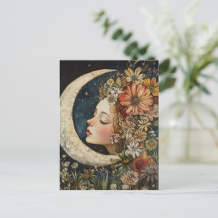 Floral Headdress & Crescent Moon 2 Postcard
