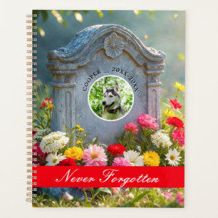 Floral Headstone Pet Tribute Photo Dog Memorial Planner