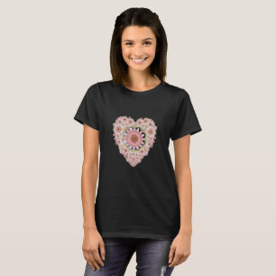 Floral Heart Aesthetic T-Shirt for Women