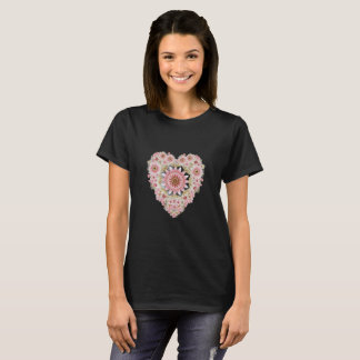 Floral Heart Aesthetic T-Shirt for Women