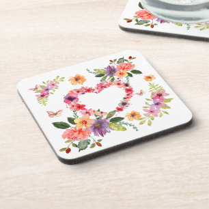 Floral Heart and Flowers Coaster