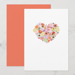 Floral Heart Art Love Colourful All Season Card