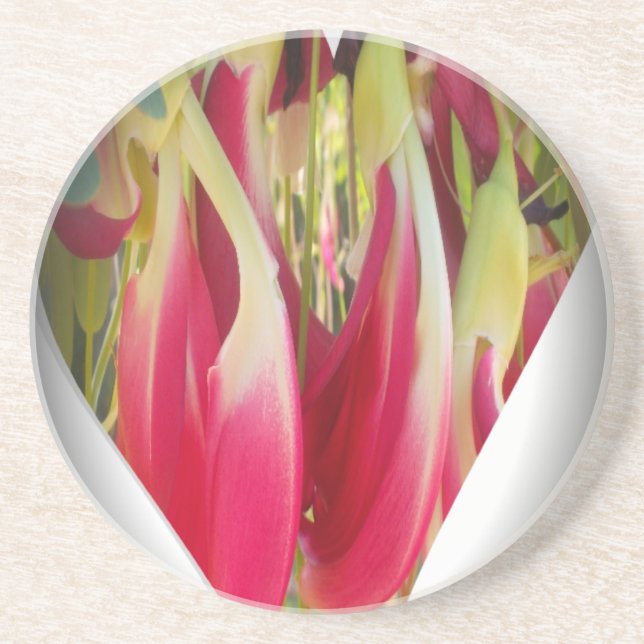 Floral Heart Art Print Coaster (Front)