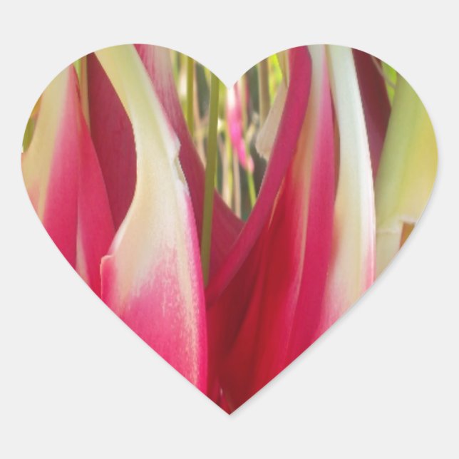 Floral Heart Art Print Heart Sticker (Front)