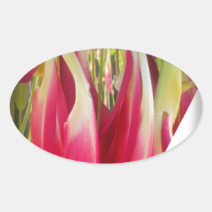 Floral Heart Art Print Oval Sticker