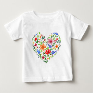 Floral Heart Baby T-Shirt