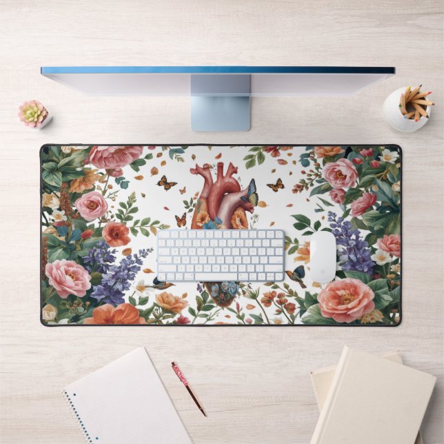 Floral Heart Desk Mat (Office 1)