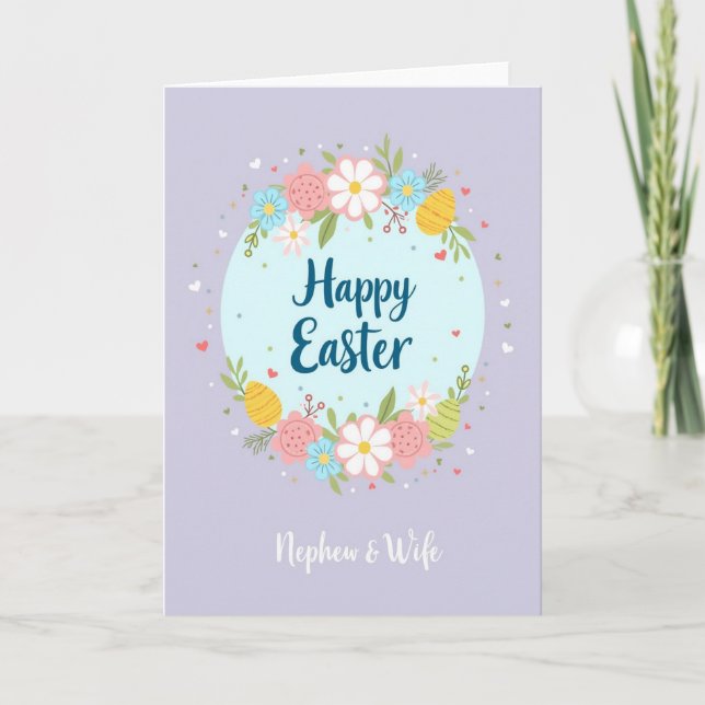 Floral Heart Easter Card (Front)
