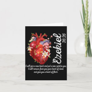 Floral Heart Ezekiel 36 26 Artwork Card