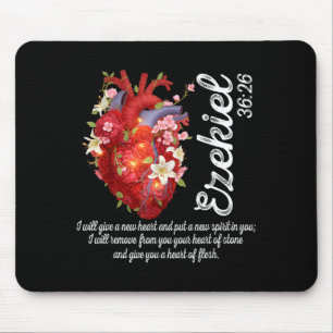 Floral Heart Ezekiel 36_26 Heart Of Flesh Christia Mouse Pad