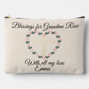 Floral Heart Faith Message for a Cherished Grandma Accessory Pouch