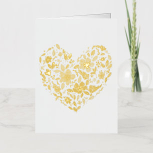 Floral Heart Foil Greeting Card